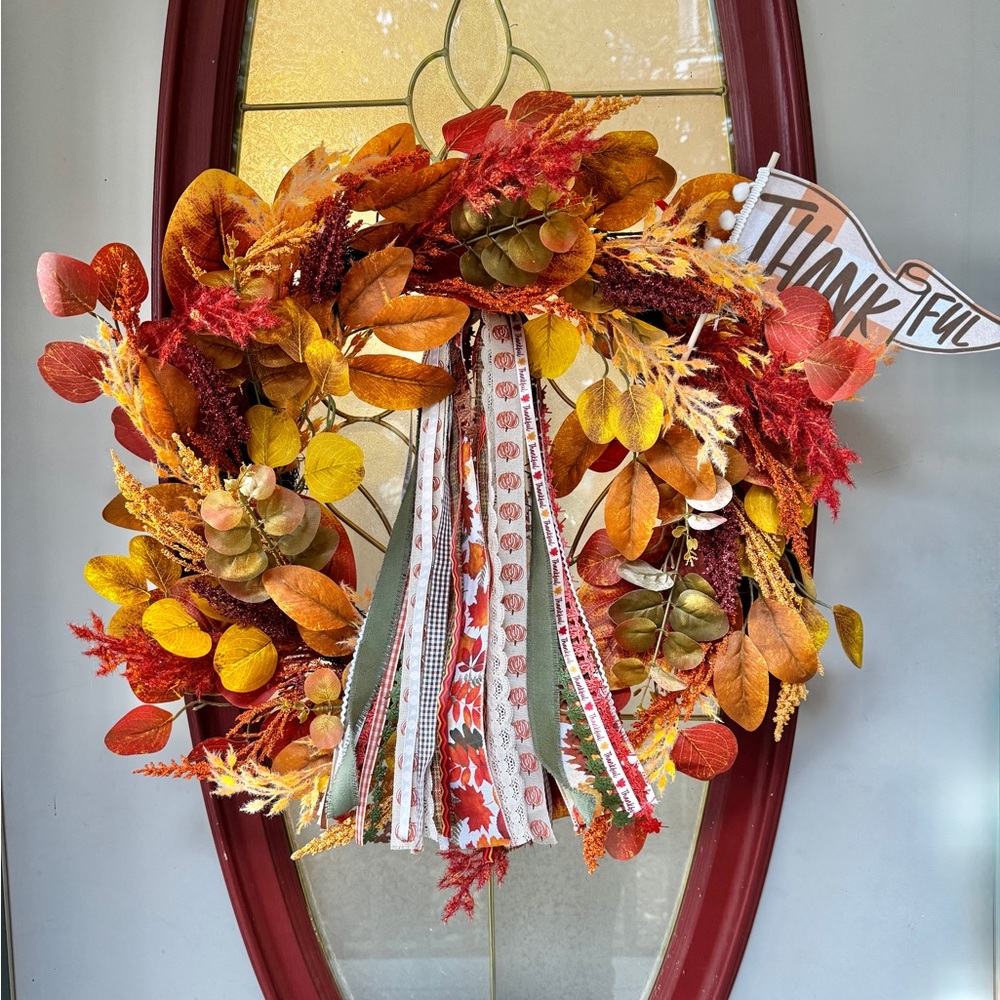 Fall/Thanksgiving ribbon trim bundle for wreath